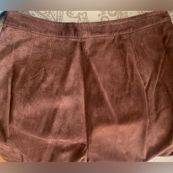 Brown Real Suede Leather Pants Lined & Washable! Size 10 (A R Bernardo Co) - Picture 6 of 6